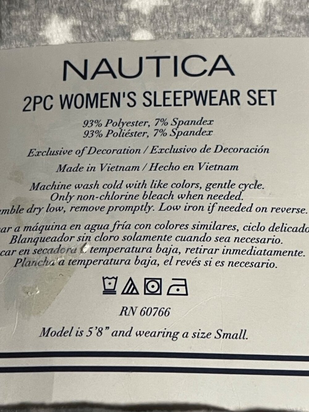 Nautica Womens Silky Stretch Fleece 2PC Sleepwear Set Gray Star Pattern XL - Picture 2 of 4
